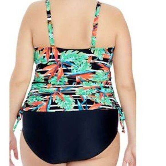 St.John's Bay One-Piece Plus Size Swimwear Birds Paradise Flower Size 24W - Picture 2 of 5